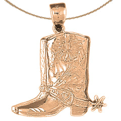 Colgante de Botas Vaqueras de Oro de 10K, 14K o 18K