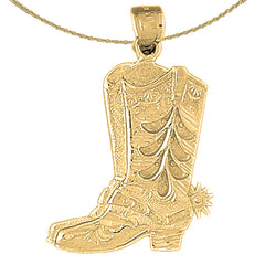 10K, 14K oder 18K Gold Cowboystiefel Anhänger