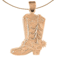 10K, 14K oder 18K Gold Cowboystiefel Anhänger