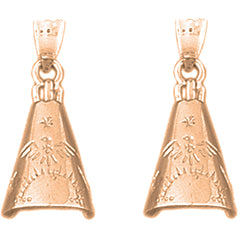 14K or 18K Gold 24mm Teepee Earrings