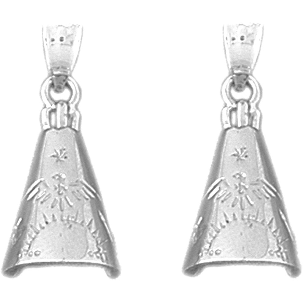 14K or 18K Gold 24mm Teepee Earrings