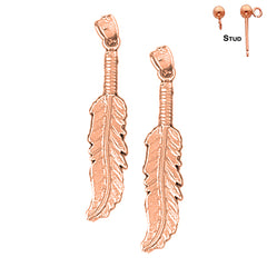 14K or 18K Gold Feather Earrings