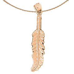 14K oder 18K Gold Feder Anhänger
