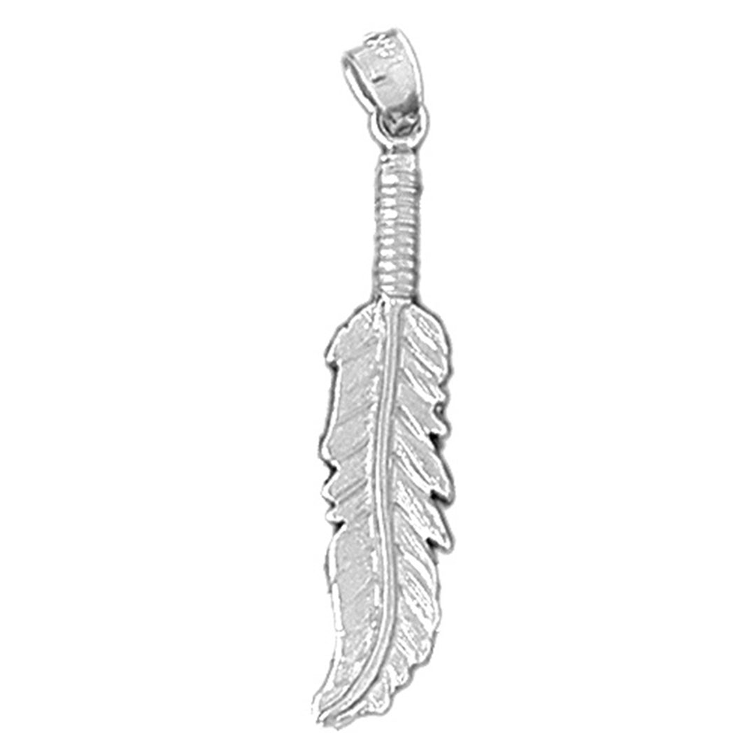 14K or 18K Gold Feather Pendant