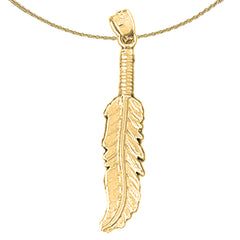 14K oder 18K Gold Feder Anhänger