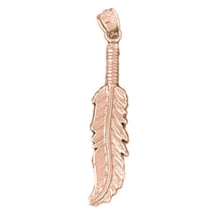 14K or 18K Gold Feather Pendant