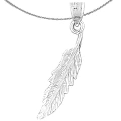 14K or 18K Gold Feather Pendant