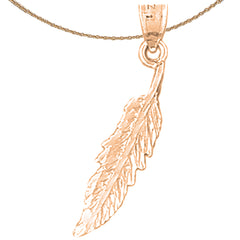 14K or 18K Gold Feather Pendant