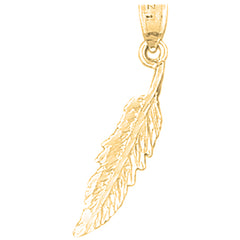 14K or 18K Gold Feather Pendant
