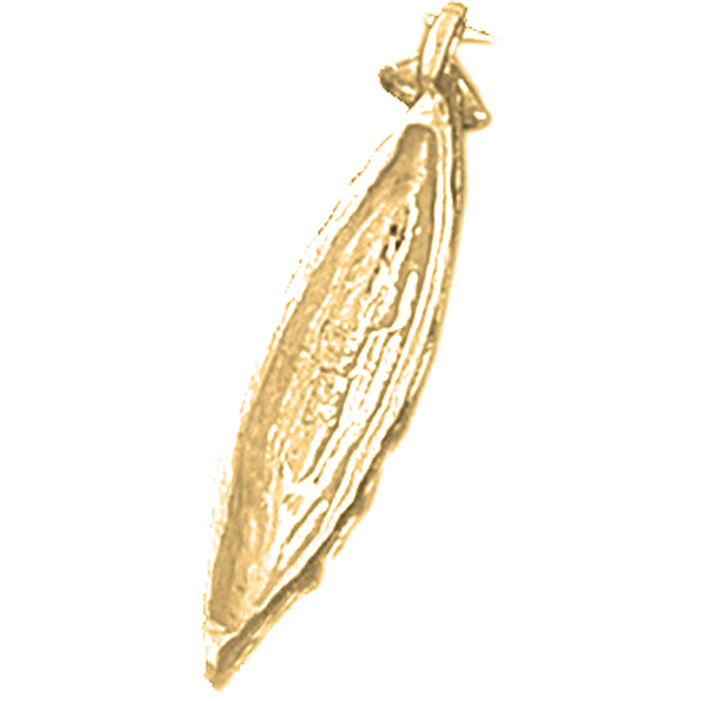 10K, 14K or 18K Gold 3D Canoe Pendant