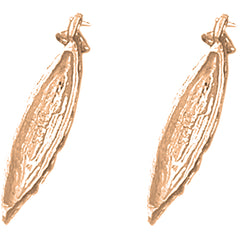 14K or 18K Gold 27mm 3D Canoe Earrings