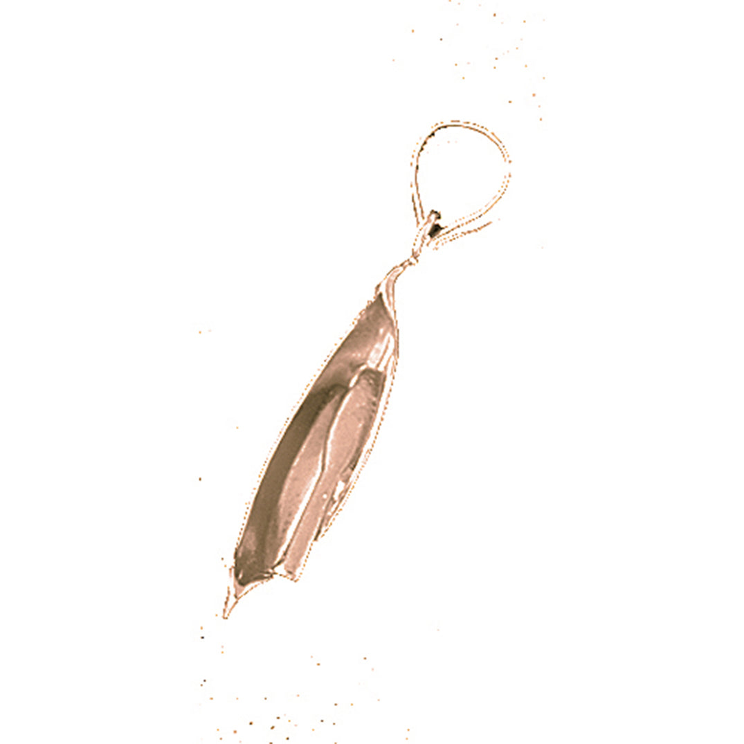 14K or 18K Gold 3D Canoe Pendant