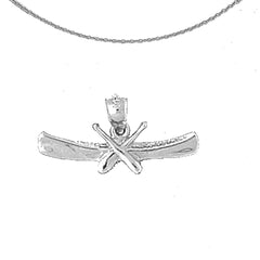 14K oder 18K Gold Kanu mit Paddel Anhänger
