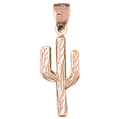 14K or 18K Gold Cactus Pendant