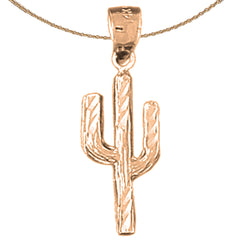 Colgante Cactus de Oro de 14K o 18K