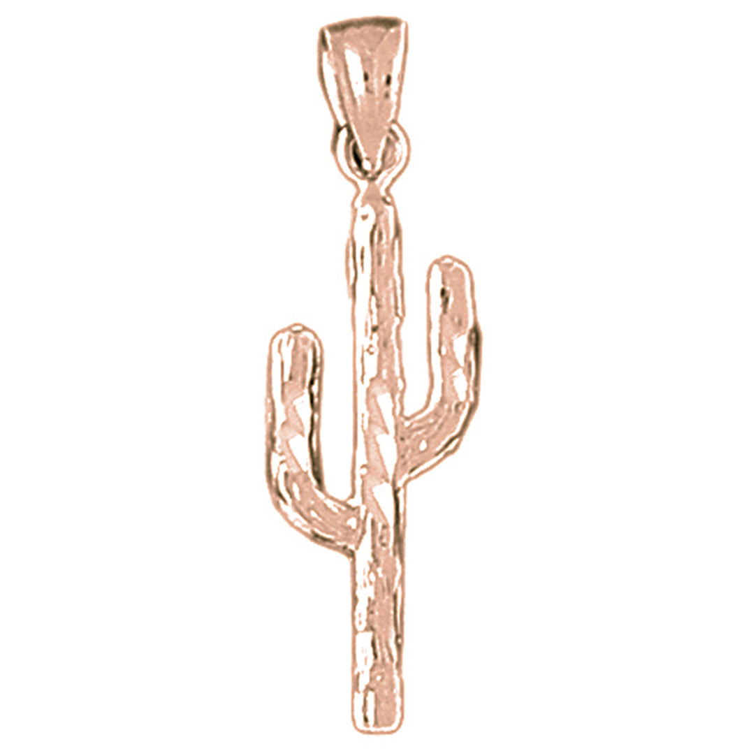 14K or 18K Gold Cactus Pendant