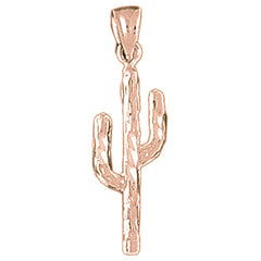 14K or 18K Gold Cactus Pendant