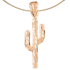 14K oder 18K Gold Kaktus Anhänger