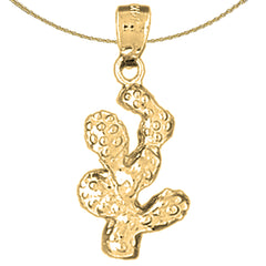 10K, 14K oder 18K Gold Kaktus Anhänger