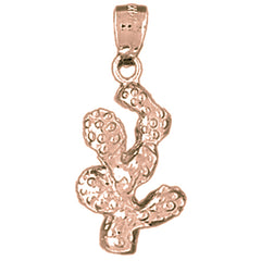 10K, 14K or 18K Gold Cactus Pendant