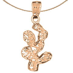 10K, 14K oder 18K Gold Kaktus Anhänger