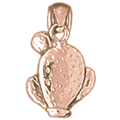 14K or 18K Gold 3D Cactus Pendant