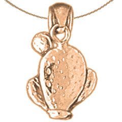 14K oder 18K Gold 3D Kaktus Anhänger