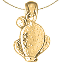 14K oder 18K Gold 3D Kaktus Anhänger