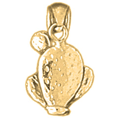14K or 18K Gold 3D Cactus Pendant