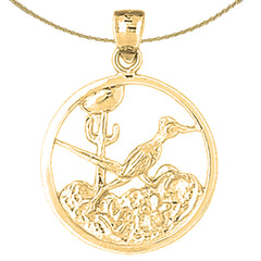 10K, 14K or 18K Gold Desert Scene Pendant