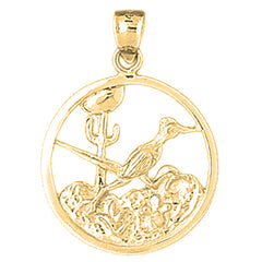 10K, 14K or 18K Gold Desert Scene Pendant