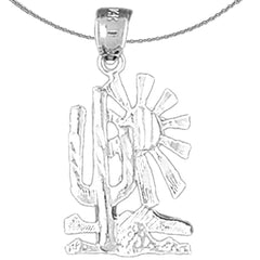 14K oder 18K Gold Anhänger mit Wüstenszene