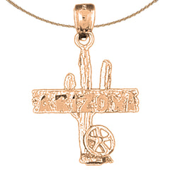 10K, 14K oder 18K Gold Arizona Kaktus Anhänger