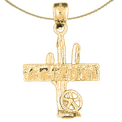 10K, 14K oder 18K Gold Arizona Kaktus Anhänger