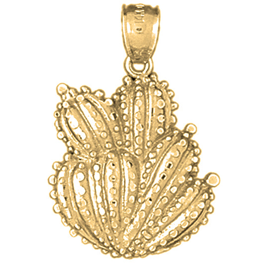 10K, 14K or 18K Gold Cactus Pendant