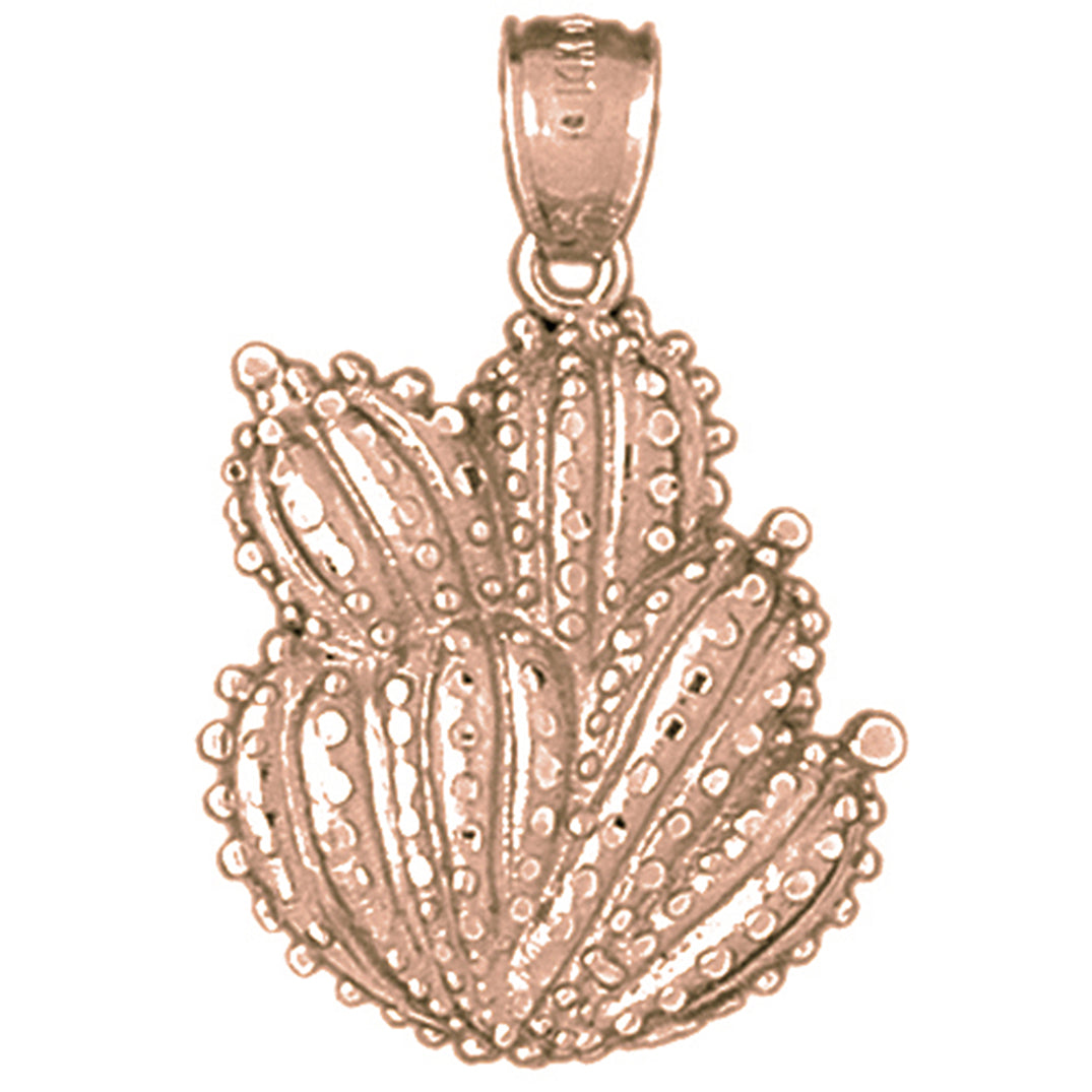 10K, 14K or 18K Gold Cactus Pendant