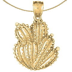 10K, 14K oder 18K Gold Kaktus Anhänger