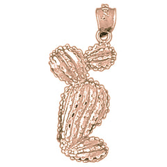 10K, 14K or 18K Gold Cactus Pendant