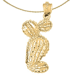 10K, 14K oder 18K Gold Kaktus Anhänger