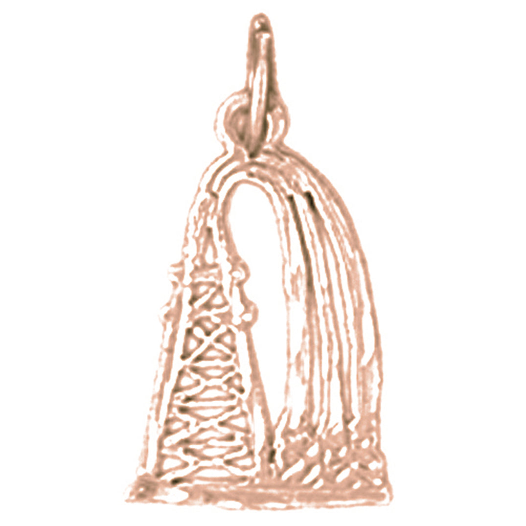 14K or 18K Gold Oil Well, Oil Rig Pendant