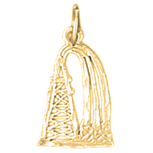 14K or 18K Gold Oil Well, Oil Rig Pendant