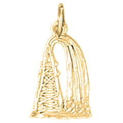 14K or 18K Gold Oil Well, Oil Rig Pendant