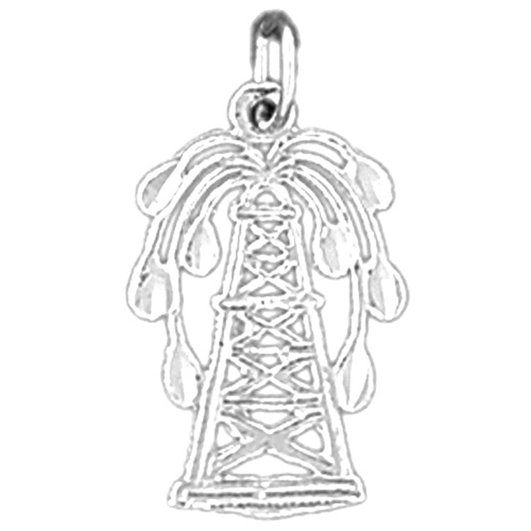 14K or 18K Gold Oil Well, Oil Rig Pendant