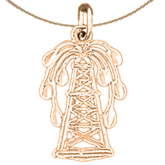 14K oder 18K Gold Ölquelle, Ölbohrinsel Anhänger