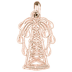 14K or 18K Gold Oil Well, Oil Rig Pendant