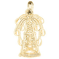 14K or 18K Gold Oil Well, Oil Rig Pendant