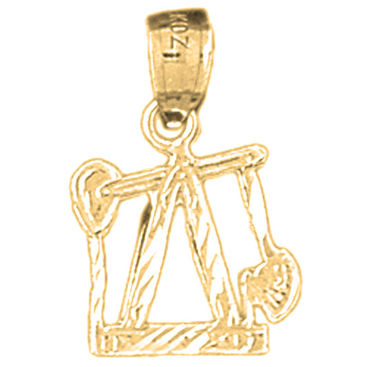 14K or 18K Gold Oil Well, Oil Rig Pendant