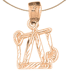 14K oder 18K Gold Ölquelle, Ölbohrinsel Anhänger