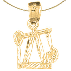 14K oder 18K Gold Ölquelle, Ölbohrinsel Anhänger