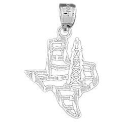 14K or 18K Gold Texas Oil Rig Pendant